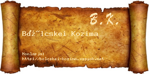 Bölcskei Kozima névjegykártya